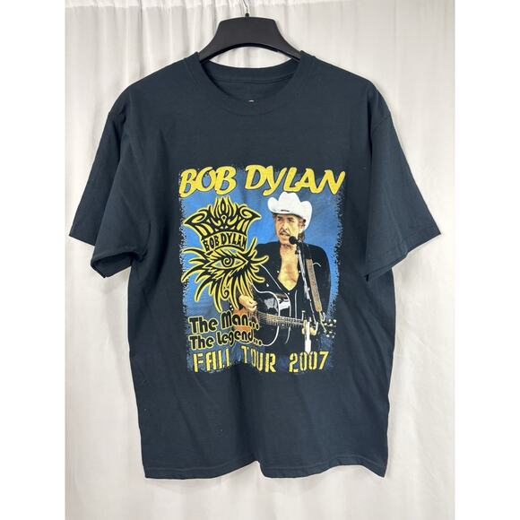 Y2K Bob Dylan T-Shirt Fall 2007 USA Tour Folk Blues Men's Tee Size Large Music - Picture 1 of 5
